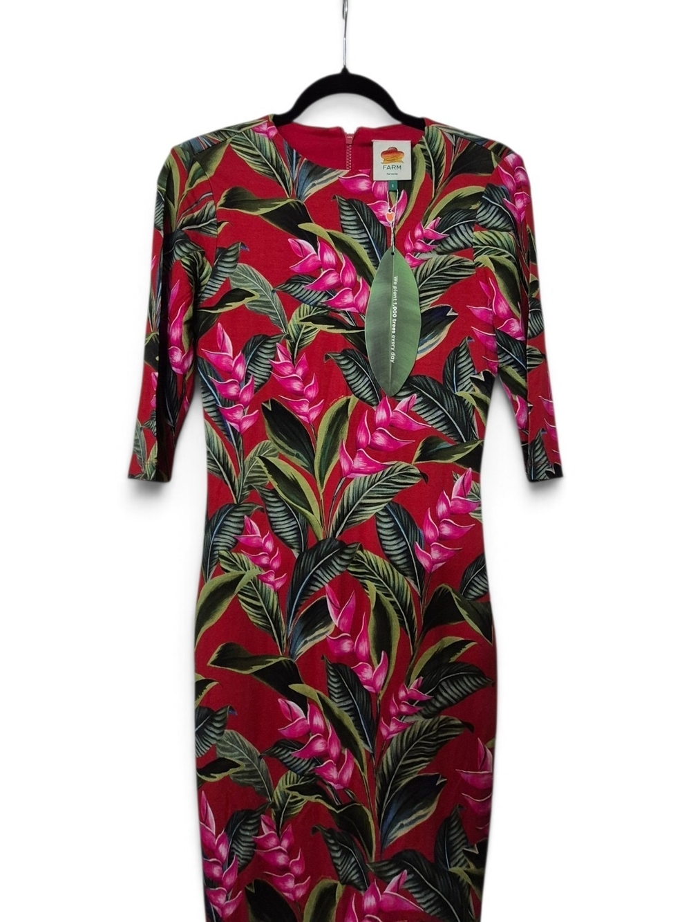 Farm Rio NWT Red Dream Garden Jersey Midi Dress Small - Picture 4 of 7